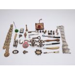 Collectables including whistles, thimbles,