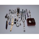 Twenty one gentleman's watches comprising nineteen wrist and two pocket examples including Smiths,