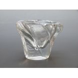 Daum clear glass vase of lobed form, 13.4cm tall.