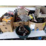 Large quantity of car parts including battery leads, air filters, Kunifer tubing,