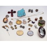 Quantity of collectables including costume jewellery, silver pigeon medal,