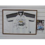 Derby County football shirt signed by 18 of the 1996-97 team including Russell Hoult,