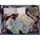 Collection of vintage train and other tickets including Bournemouth, Barry,