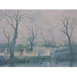 Helen Bradley signed print 'Enchanted Garden', with blind stamp,