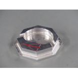 Brushed aluminum Concorde ashtray, ex Heathrow lounge by repute, width 11.