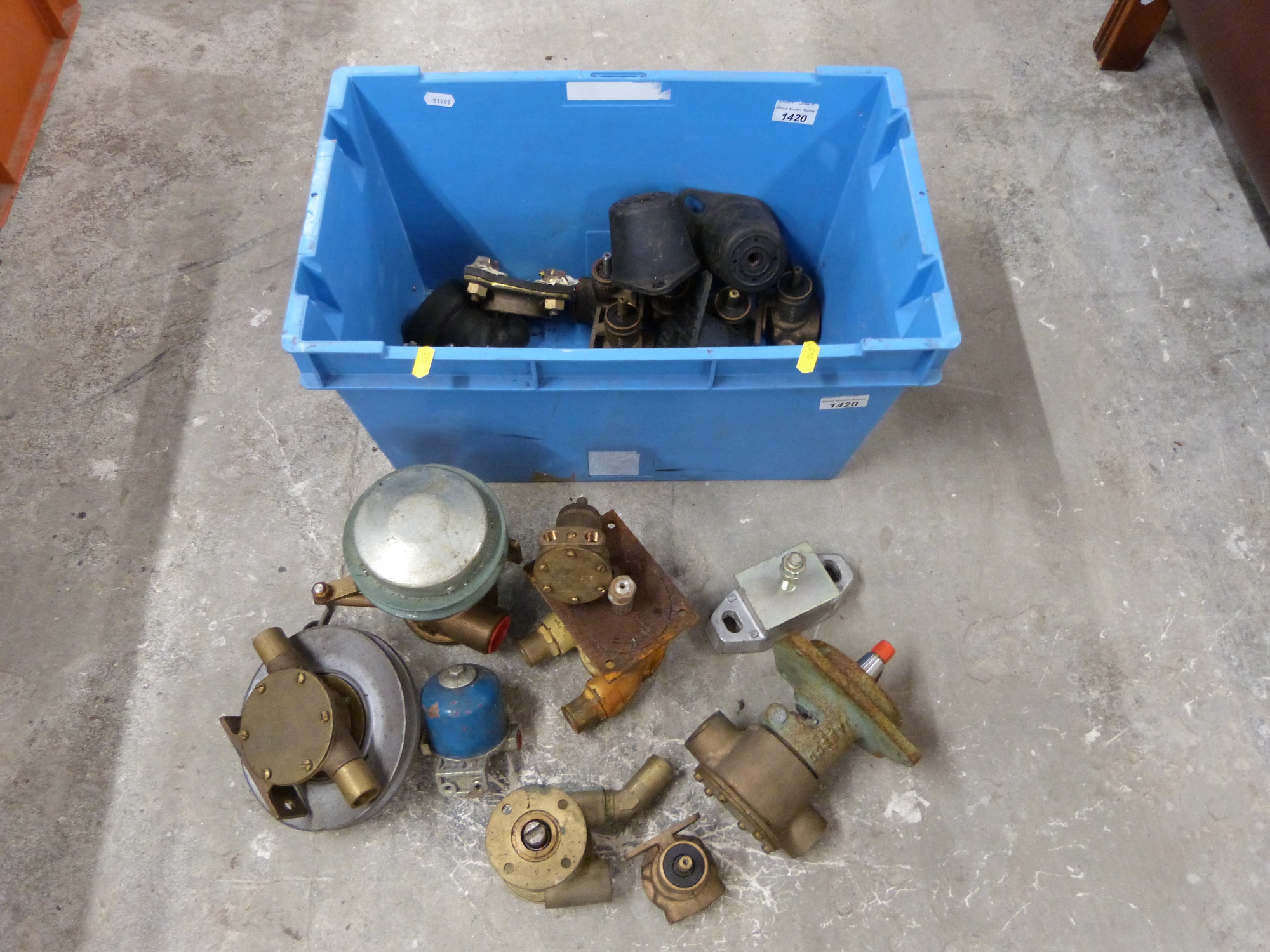 A quantity of marine spares including Jabsco pumps,