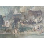 Russell Flint signed limited edition 381/850 print of semi-nude bathers, with blind stamp,
