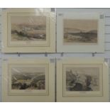 Four David Roberts lithographs including Nazareth and Jericho