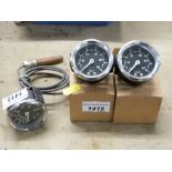 Two 100psi pressure gauges and a temperature gauge