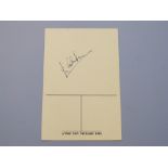 Jim Clarke (F1 motor racing) autographed embarkation card,