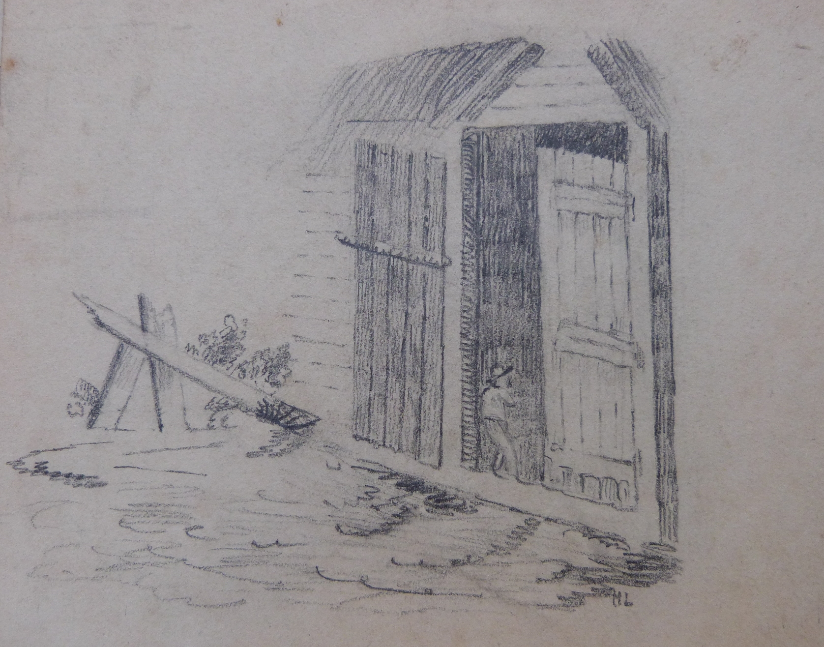 A quantity of mainly 19thC sketches and drawings, one page marked Jos Collis, York House, - Image 6 of 13