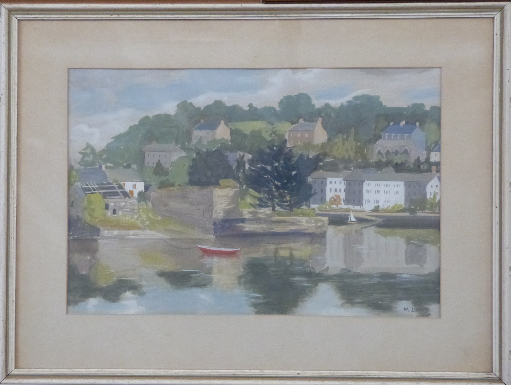 M Duffy watercolour harbour scene, - Image 2 of 7