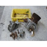 Villiers motorbike engine with parts including gearbox