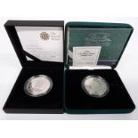 Two silver proof Piedfort £5 coins including 2009 Henry VIII and Queen Mother Centenary Year