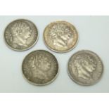 Four George III 'bull head' sixpences, 1816, 1817, 1818 and 1819, VF+