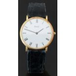 Piaget Classic 18ct gold gentleman's dress wristwatch ref. 9025 with black hands and Roman numerals,