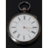 Thomas Russell & Sons hallmarked silver centre seconds chronograph pocket watch with stepped white