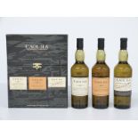 Caol Ila Islay single malt Scotch whisky three bottle collection comprising 18 year old, 12 year old
