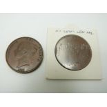 Victorian 1858 copper penny O T DEF-: VF+ together with an 1841 example with no colon after REG, VF