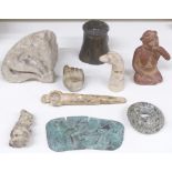 A group of ancient and ancient style items to include pre Columbian, Roman and Islamic