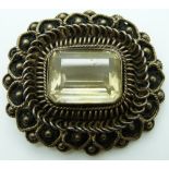 Victorian brooch set with an emerald cut citrine