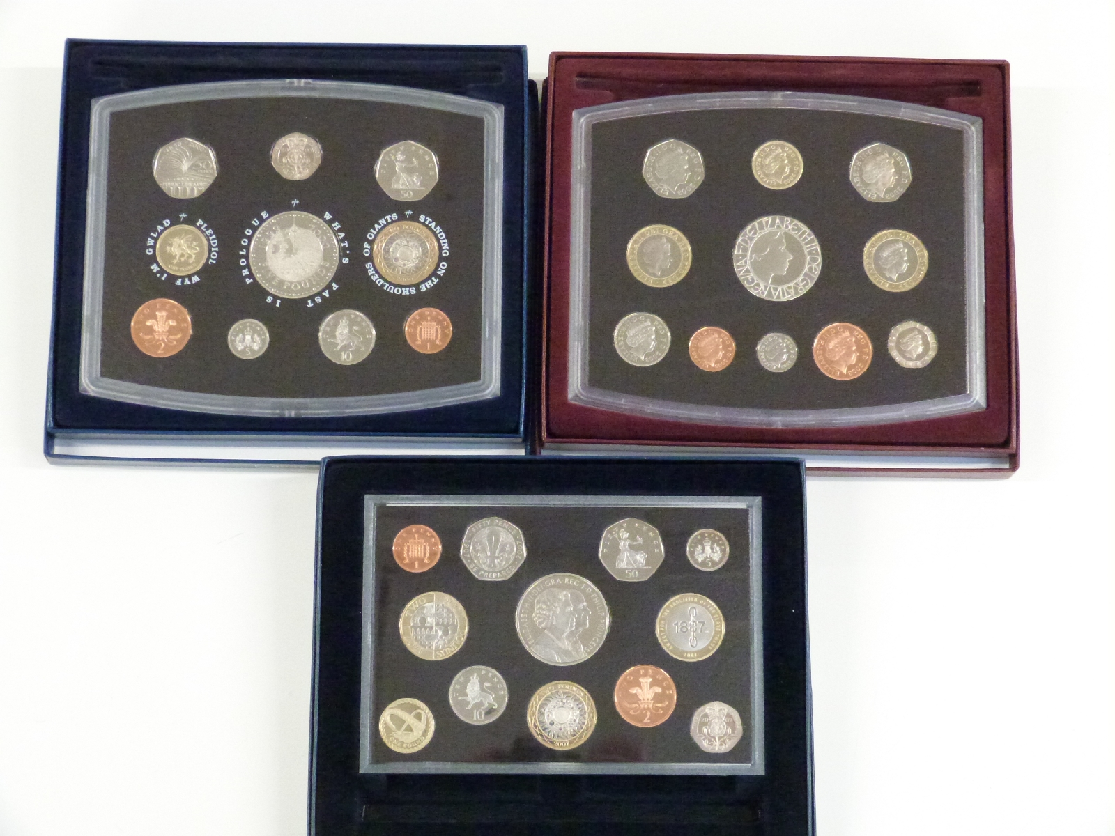 Three Royal Mint proof coin sets comprising 2007-12 coins including three £2 and two 50p, 2003 - Image 2 of 2