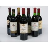 Eight bottles of red wine comprising Chateau Montroc 1989 12% vol 75cl; Chateau Potensac 1985