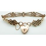 A 9ct rose gold gate bracelet, 11.4g