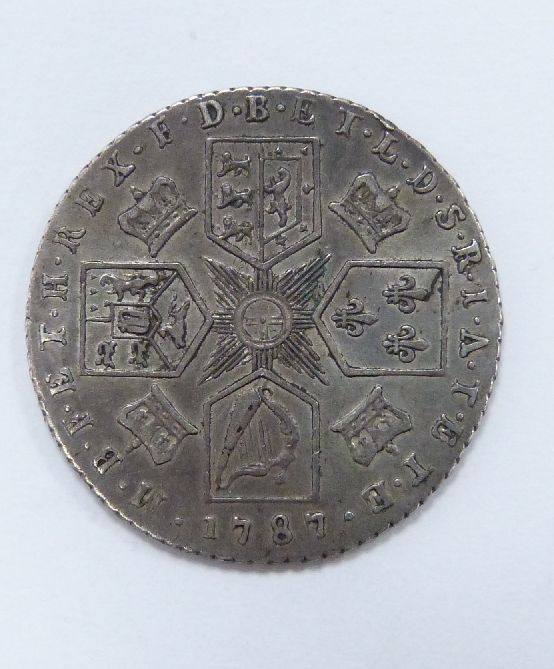 1787 George III sixpence with semee of hearts, VF