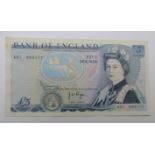 Bank of England 1971 Page five pound note with low number - A01 000177 EF small mark left corner,
