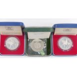 Three cased Royal commemorative silver proof coins