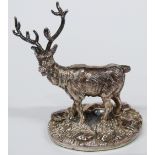 Hallmarked silver novelty model of a stag, height 6cm