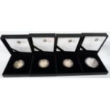 Four silver proof coins including 2009 £2 Robert Burns, 2010 £2 Florence Nightingale 2011 £2 Mary