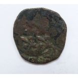 Medieval continental hammered possibly Crusader silver coin, cross obverse, fleur de lys reverse,