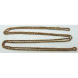Victorian 9ct rose gold guard chain made up of faceted links, 24.8g, 70cm long