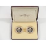 Royal Mint 1989 £2 silver proof Piedfort two coin set, in original case