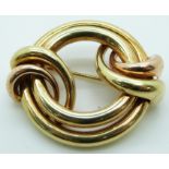 A 14ct gold knot brooch, 14.9g