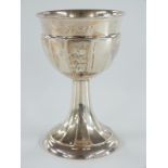 Swedish white metal goblet of faceted design, Swedish silver mark for 1914, maker's mark