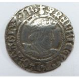 Henry VIII silver half groat, young portrait VF+