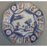 A 19thC Chinese octagonal export plate, diameter 22cm.