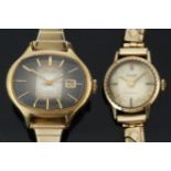 Two ladies wristwatches one Accurist 9ct gold the other Seiko Hi-Beat ref. 2205-3120 with date