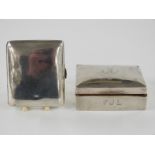 Hallmarked silver cigarette case, length 8cm, 94g, together with a hallmarked silver cigarette