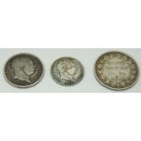 1813 Bank of England one shilling and sixpence token of George III, together with an 1816 bull