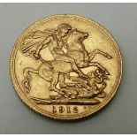 George V 1912 gold full sovereign