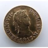 Ferdinand VII of Spain ½ Escudo gold coin 1817, 2.02g