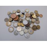 A small collection of mostly UK coinage, to include collectable £2, 50p etc