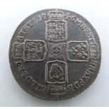 George II 1746 old head sixpence, LIMA below bust, plain angles reverse, seven harp strings, NVF