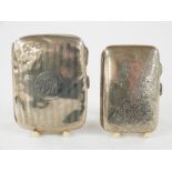 Two hallmarked silver cigarette cases, one with engraved ivy leaf decoration, weight of both 101g