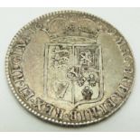 1689 William and Mary half crown, primo edge, first bust, first shield, VF-EF