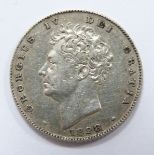 George IV 1828 sixpence, second bust, third reverse, slight double strike to king's name, misaligned